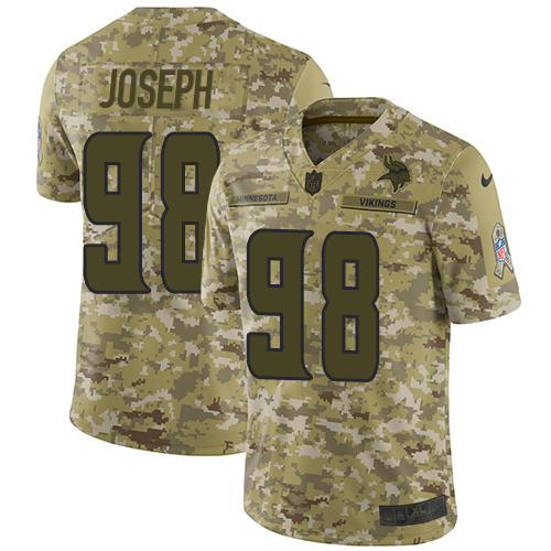 Minnesota Vikings #98 Linval Joseph Camo Men's Stitched Limited 2018 Salute To Service Jersey Men's