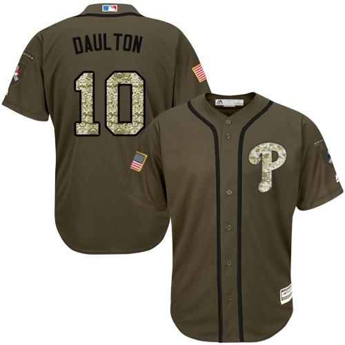 Philadelphia Phillies #10 Darren Daulton Green Salute to Service Stitched Jersey Men's