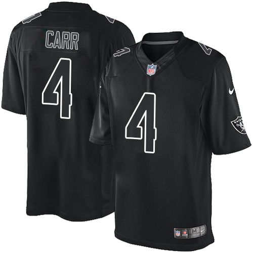 Raiders #4 Derek Carr Black Men's Stitched Impact Limited Jersey
