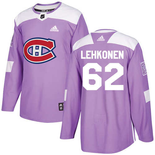 Adidas Montreal Canadiens #62 Artturi Lehkonen Purple Authentic Fights Cancer Stitched Jersey Men's
