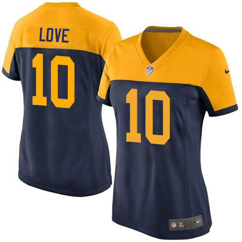 Packers #10 Jordan Love Navy Blue Alternate Women's Stitched Vapor Untouchable Limited Jersey