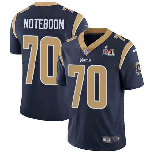 Los Angeles Rams #70 Joseph Noteboom Navy Blue Team Color Super Bowl LVI Patch Men's Stitched Vapor Untouchable Limited Jersey Men's