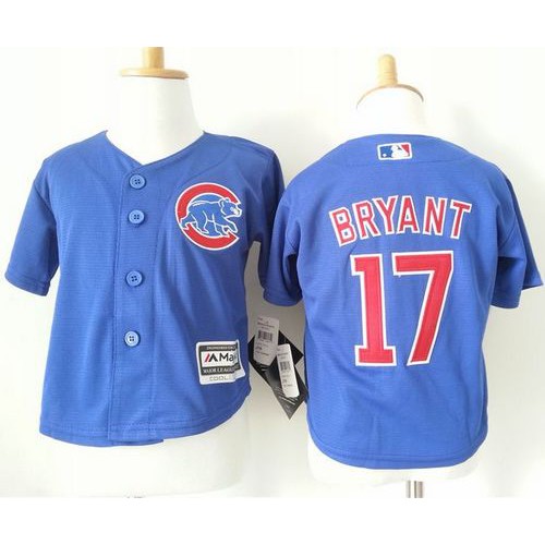 Toddler Chicago Cubs #17 Kris Bryant Blue Cool Base Stitched Jersey Youth