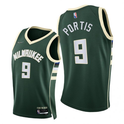 Milwaukee Bucks #9 Bobby Portis Womens 2021-22 75th Diamond Anniversary Jersey Green Womens