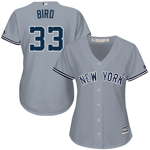 New York Yankees #33 Greg Bird Grey Road Women's Stitched Jersey Womens