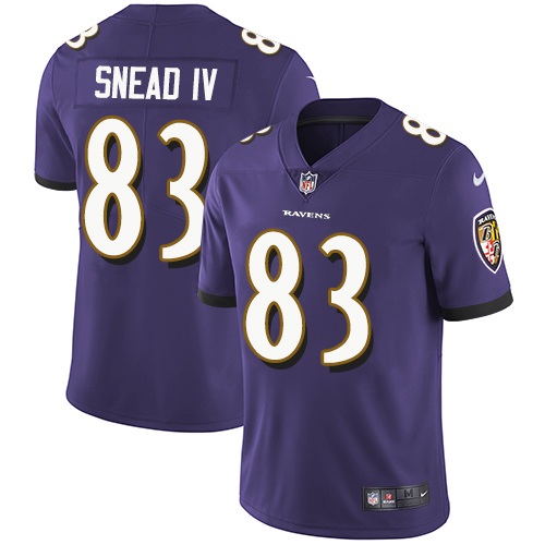 Baltimore Ravens #83 Willie Snead IV Purple Team Color Men's Stitched Vapor Untouchable Limited Jersey Men's
