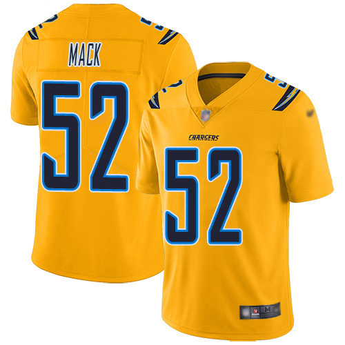 Chargers #52 Khalil Mack Gold Men's Stitched Limited Inverted Legend Jersey
