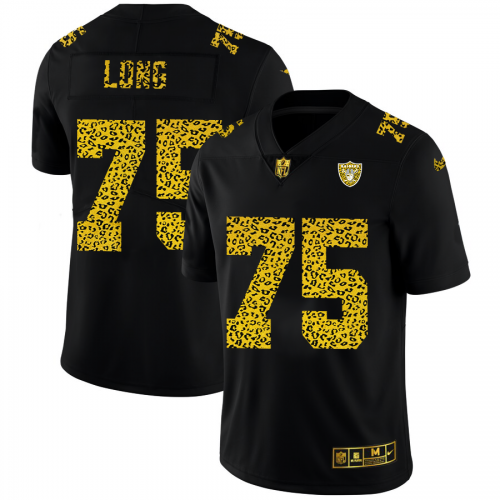 Las Vegas Las Vegas Raiders #75 Howie Long Men's Leopard Print Fashion Vapor Limited Jersey Black Men's