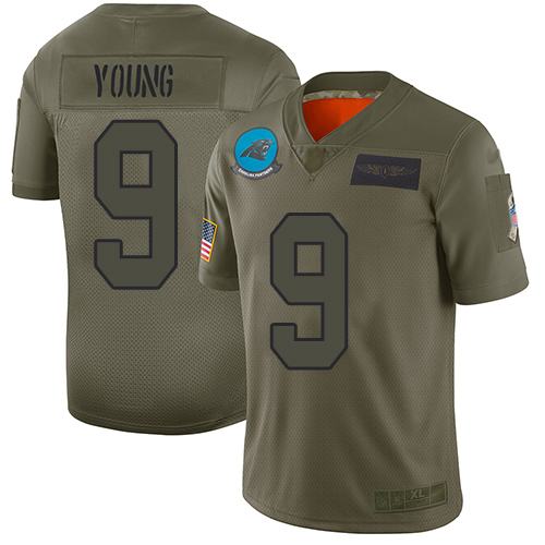 Panthers #9 Bryce Young Camo Men's Stitched Limited 2019 Salute To Service Jersey