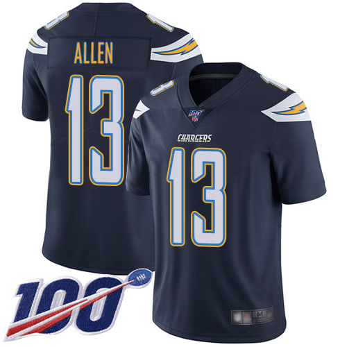 Chargers #13 Keenan Allen Navy Blue Team Color Men's Stitched 100th Season Vapor Limited Jersey