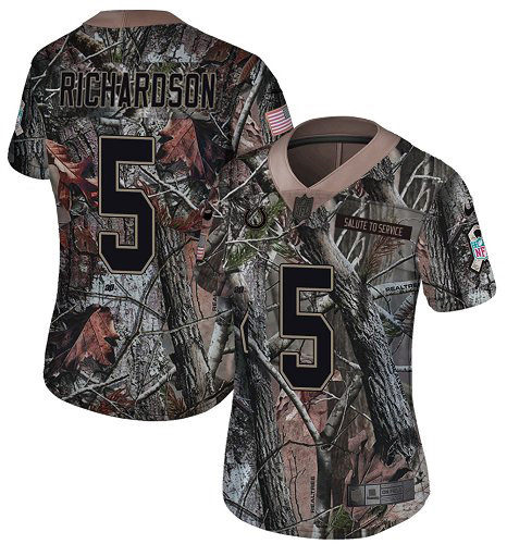 Colts #5 Anthony Richardson Camo Women's Stitched Limited Rush Realtree Jersey