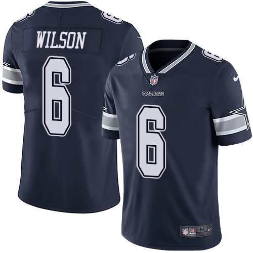 Cowboys #6 Donovan Wilson Navy Blue Team Color Men's Stitched Vapor Untouchable Limited Jersey