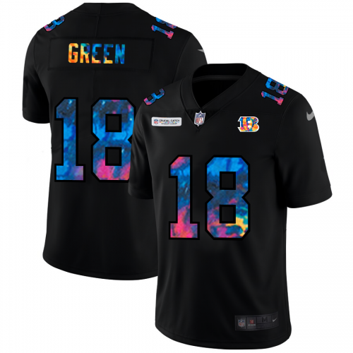 Cincinnati Cincinnati Bengals #18 A.J. Green Men's Multi-Color Black 2020 Crucial Catch Vapor Untouchable Limited Jersey Men's