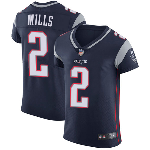 Patriots #2 Jalen Mills Navy Blue Team Color Men's Stitched Vapor Untouchable Elite Jersey