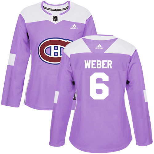 Adidas Montreal Canadiens #6 Shea Weber Purple Authentic Fights Cancer Women's Stitched Jersey Womens