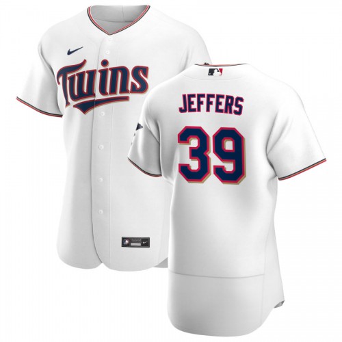 Minnesota Minnesota Twins #39 Ryan Jeffers Men's White Home 2020 Authentic Player Jersey Men's