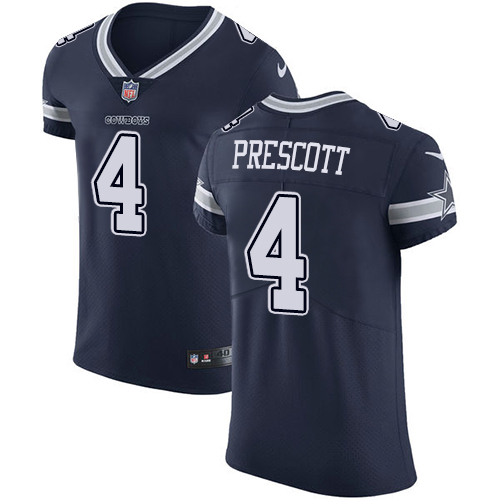 Cowboys #4 Dak Prescott Navy Blue Team Color Men's Stitched Vapor Untouchable Elite Jersey