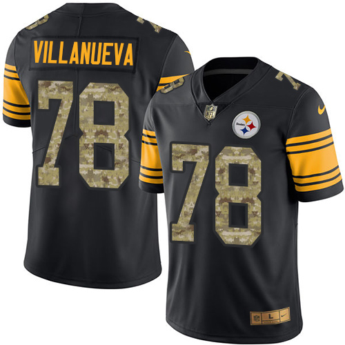 Pittsburgh Steelers #78 Alejandro Villanueva Black/Camo Men's Stitched Limited Rush Jersey Men's