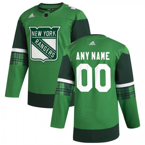 New York Rangers Men's Adidas 2020 St. Patrick's Day Custom Stitched Jersey Green