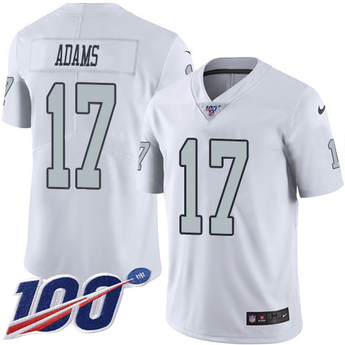 Youth Raiders #17 Davante Adams White Stitched Limited Rush 100th Season Jersey