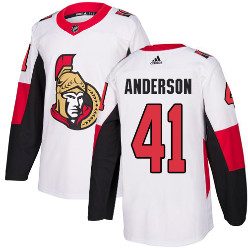 Adidas Ottawa Senators #41 Craig Anderson White Road Authentic Stitched Jersey Men's
