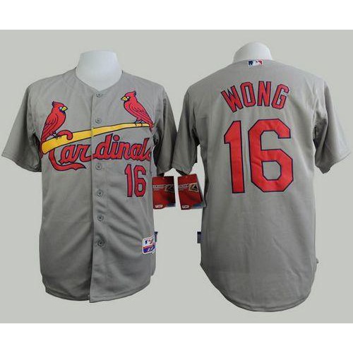 St.Louis Cardinals #16 Kolten Wong Grey Cool Base Stitched Jersey Men's