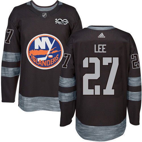 Adidas New York Islanders #27 Anders Lee Black 1917-2017 100th Anniversary Stitched Jersey Men's