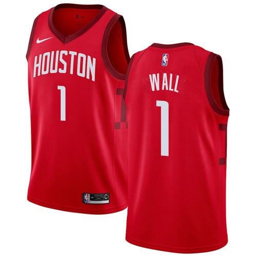 Houston Rockets #1 John Wall Red Womens Swingman Earned Edition Jersey Womens
