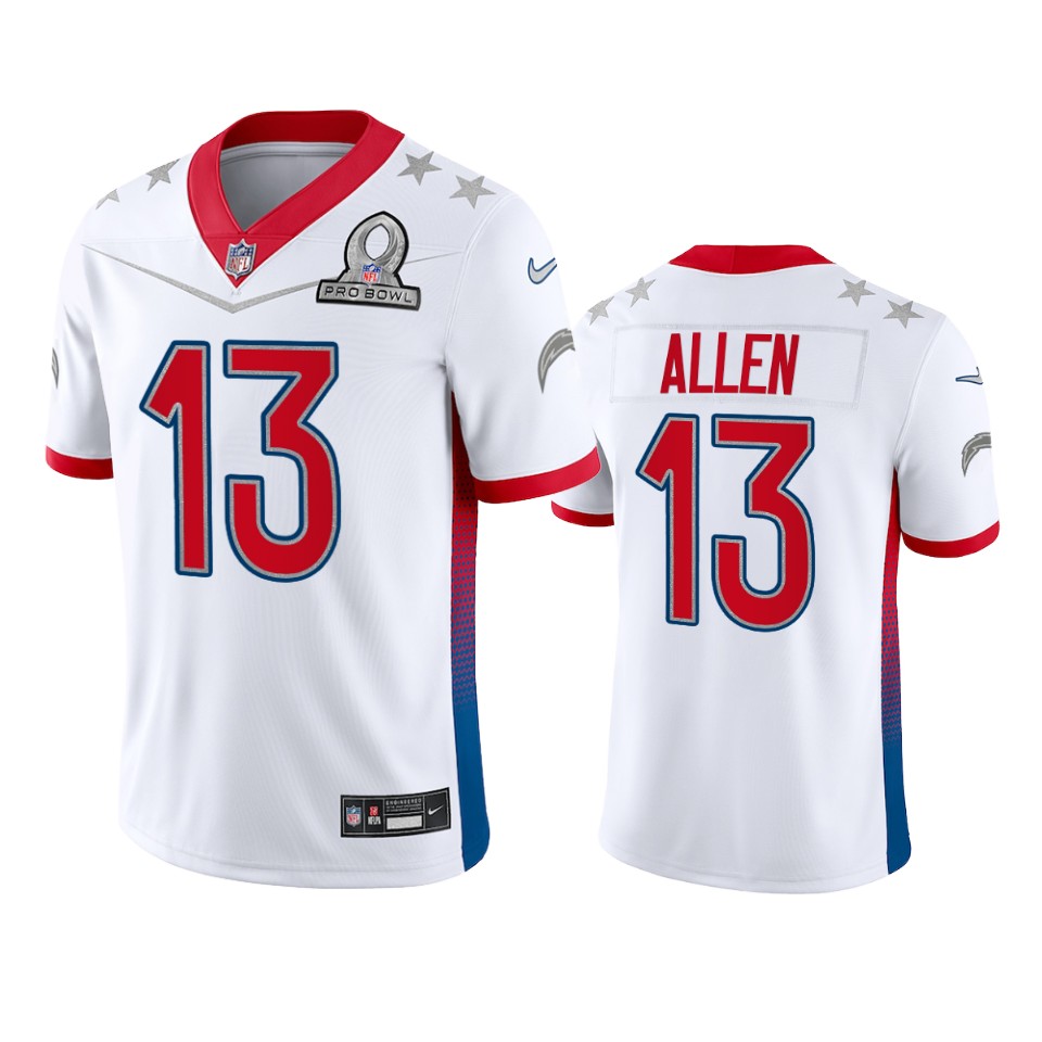 Chargers #13 Keenan Allen Men's 2022 AFC Pro Bowl Game Jersey White