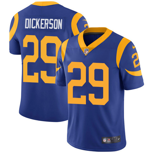 Rams #29 Eric Dickerson Royal Blue Alternate Men's Stitched Vapor Untouchable Limited Jersey