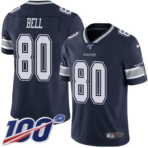 Dallas Cowboys #80 Blake Bell Navy Blue Team Color Youth Stitched 100th Season Vapor Untouchable Limited Jersey Youth