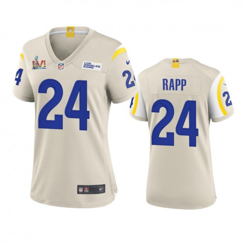 Los Angeles Los Angeles Rams #24 Taylor Rapp Women's Super Bowl LVI Patch Game Jersey - Bone Womens