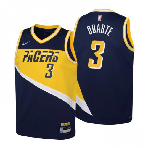 Indiana Indiana Pacers #3 Chris Duarte Youth Navy 2021/22 Swingman Jersey - City Edition Youth
