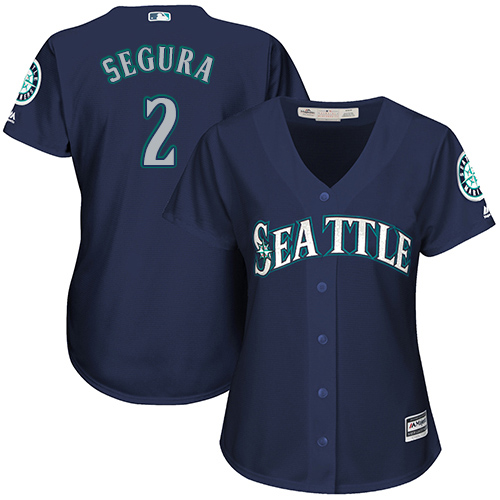 Seattle Mariners #2 Jean Segura Navy Blue Alternate Women's Stitched Jersey Womens