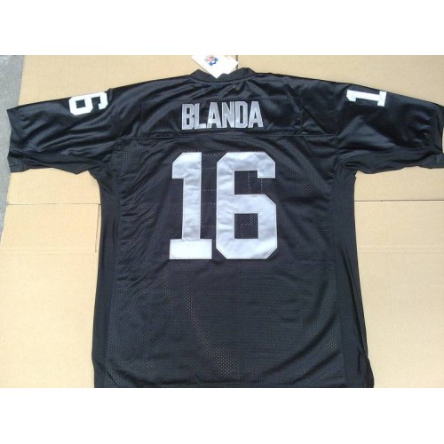 Mitchell and Ness Las Vegas Raiders #16 George Blanda Black Stitched Throwback Jersey Men's
