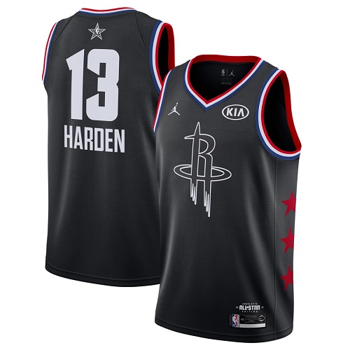 Houston Rockets #13 James Harden Black Jordan Swingman 2019 All-Star Game Jersey Mens