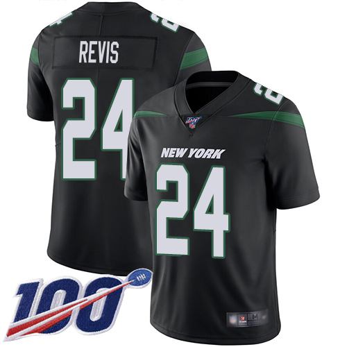 Jets #24 Darrelle Revis Black Alternate Youth Stitched 100th Season Vapor Untouchable Limited Jersey