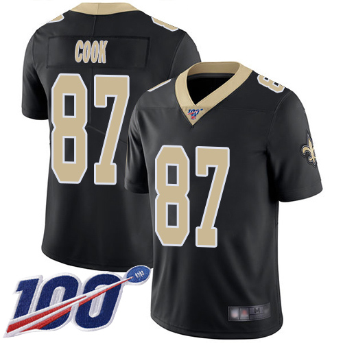 New Orleans Saints #87 Jared Cook Black Team Color Men's Stitched 100th Season Vapor Limited Jersey Men's
