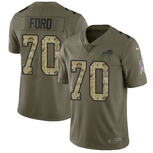 Buffalo Bills #70 Cody Ford Olive/Camo Men's Stitched Limited 2017 Salute To Service Jersey Men's