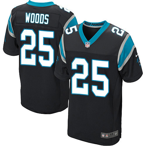 Panthers #25 Xavier Woods Black Team Color Men's Stitched Vapor Untouchable Elite Jersey