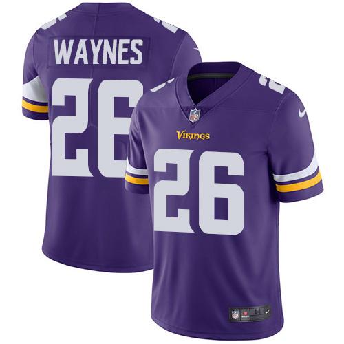Minnesota Vikings #26 Trae Waynes Purple Team Color Youth Stitched Vapor Untouchable Limited Jersey Youth