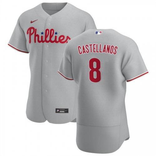 Philadelphia Philadelphia Phillies #8 Nick Castellanos Men's Gray Road 2020 Authentic Player Jersey Men's