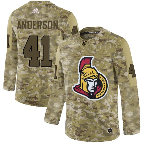 Adidas Ottawa Senators #41 Craig Anderson Camo Authentic Stitched Jersey Men's