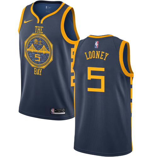 Golden State Warriors #5 Kevon Looney Navy Swingman City Edition 2018/19 Jersey Mens