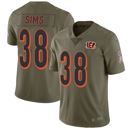 Cincinnati Bengals #38 LeShaun Sims Olive Men's Stitched Limited 2017 Salute To Service Jersey Men's