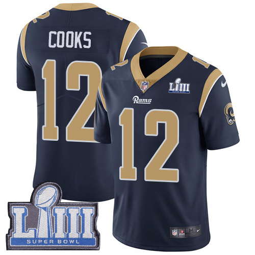 Los Angeles Rams #12 Brandin Cooks Navy Blue Team Color Super Bowl LIII Bound Men's Stitched Vapor Untouchable Limited Jersey Men's