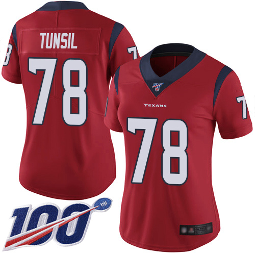 Houston Texans #78 Laremy Tunsil Red Alternate Women's Stitched 100th Season Vapor Untouchable Limited Jersey Womens