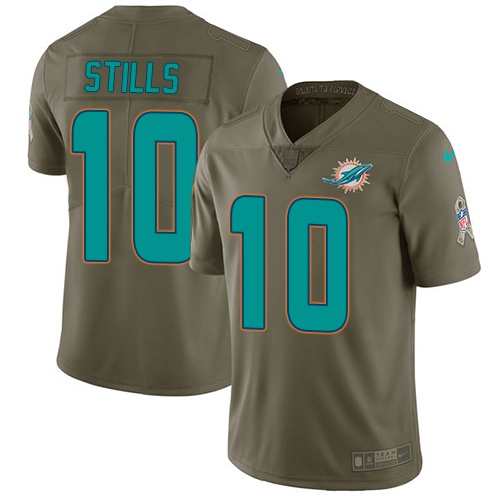 Miami Dolphins #10 Kenny Stills Olive Youth Stitched Limited 2017 Salute to Service Jersey Youth