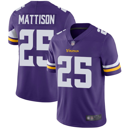 Minnesota Vikings #25 Alexander Mattison Purple Team Color Men's Stitched Vapor Untouchable Limited Jersey Men's