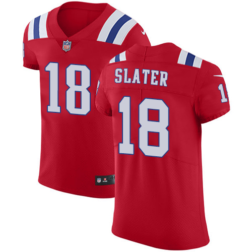Patriots #18 Matt Slater Red Alternate Men's Stitched Vapor Untouchable Elite Jersey
